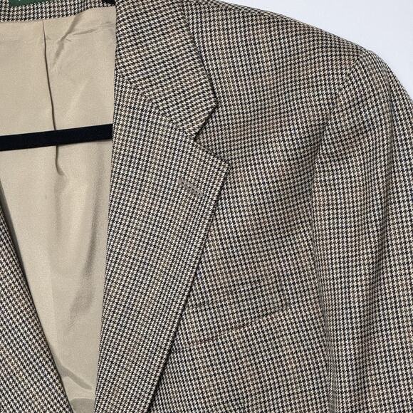 Vintage Lauren Ralph Lauren Blazer 44R Wool Houndstooth Windowpane Sport Coat - Picture 6 of 16